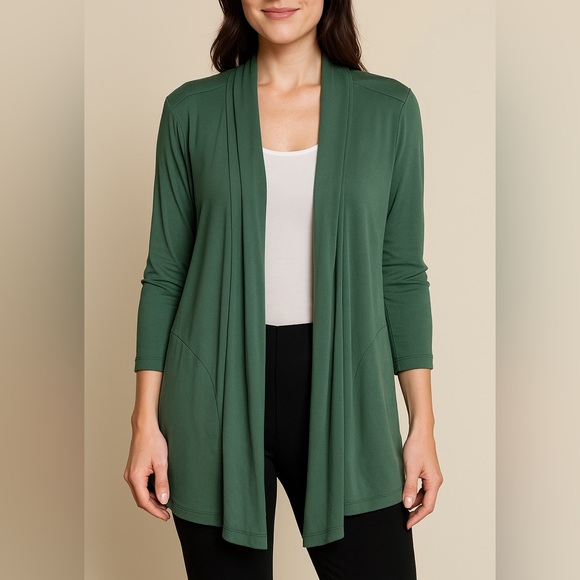 Liz Claiborne Sweaters - Liz Claiborne Sage Green Open Front Cardigan Small | Soft Stretch Work Layer